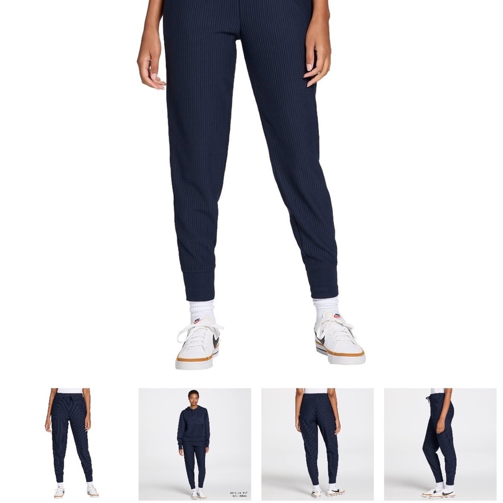 Ribbed Knit Jogger Pants - black